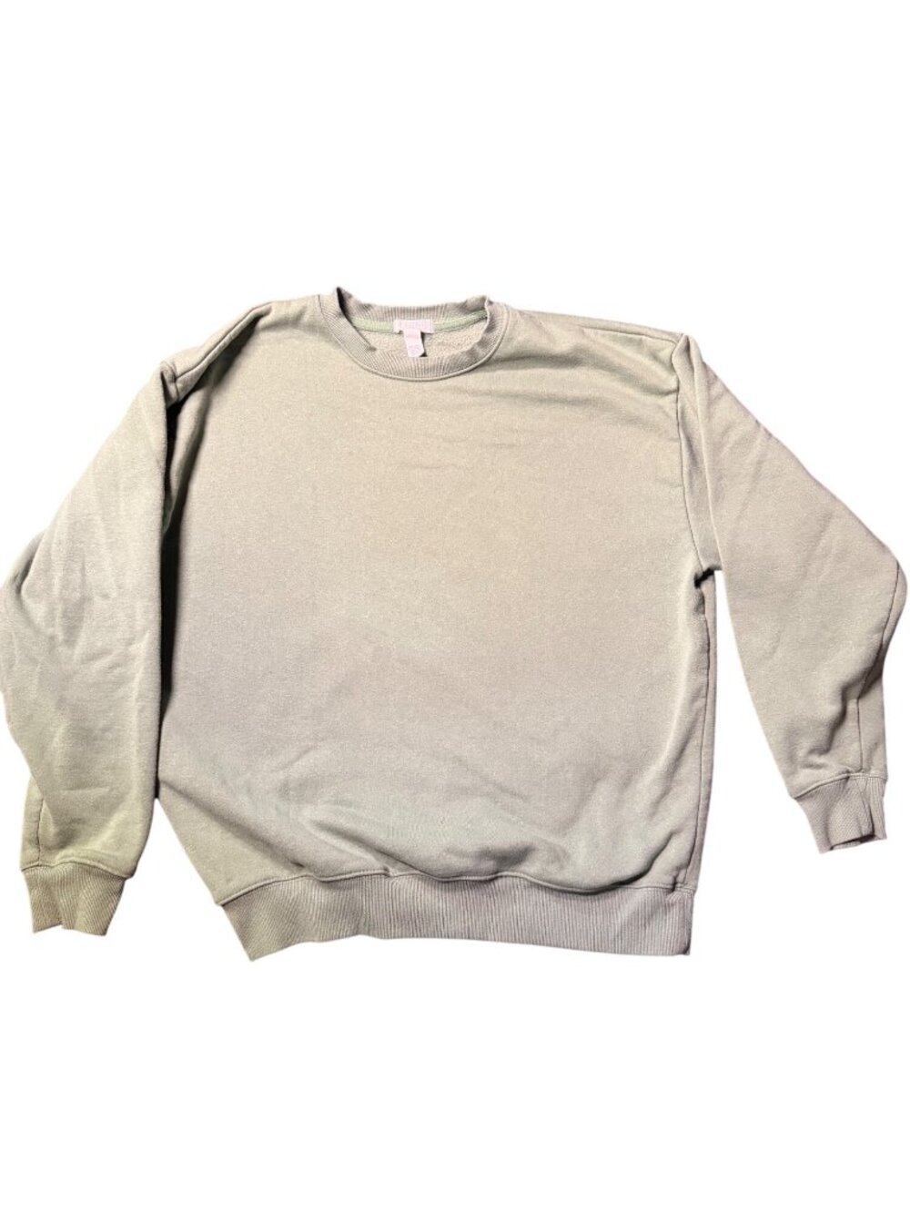 Full Tilt Sage Green Crewneck Sweatshirt Soft Cotton Blend Long Sleeve Pullover